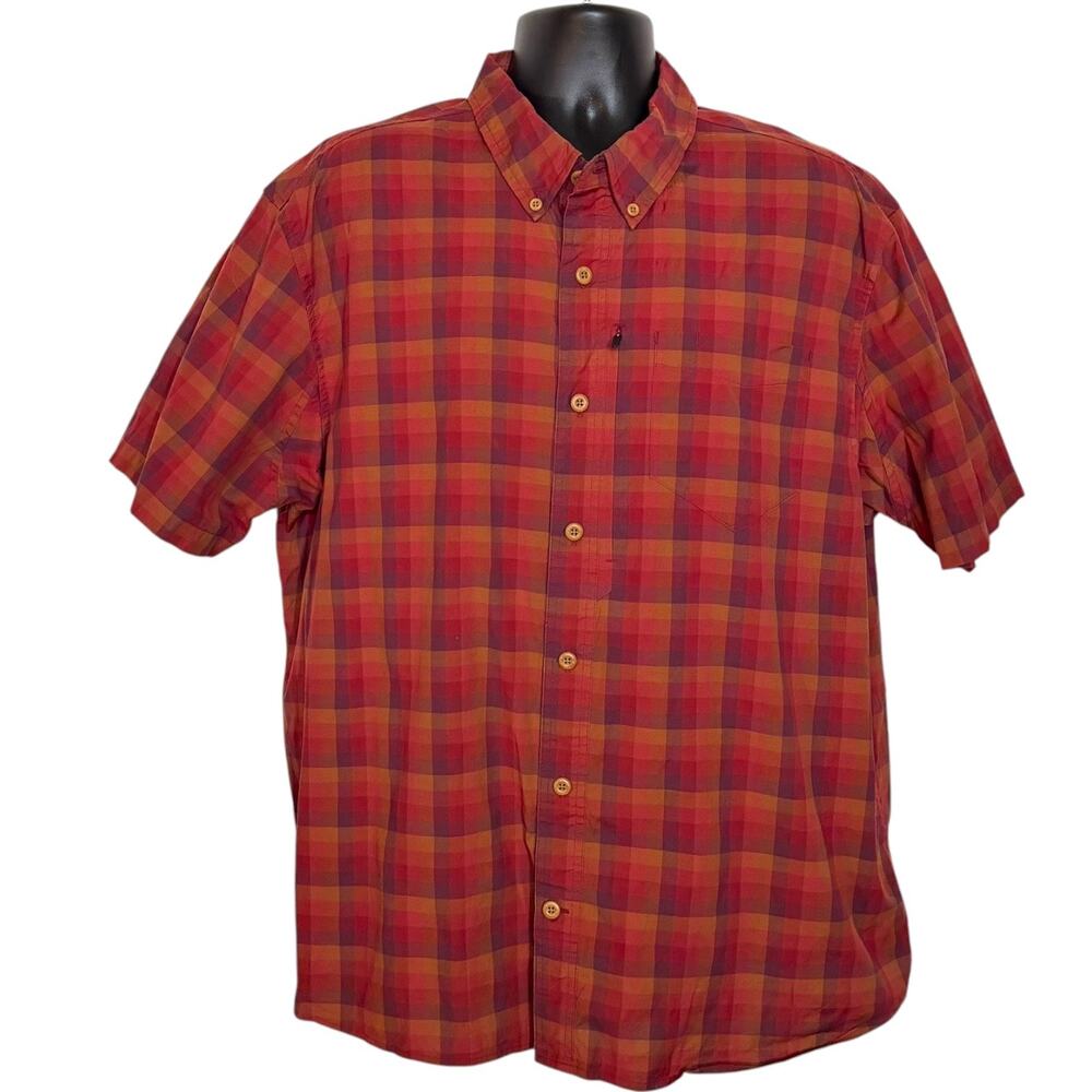 Duluth Trading Co Plaid Button Up Shirt XL Cotton Blend Relaxed Fit Gorpcore